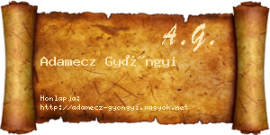 Adamecz Gyöngyi névjegykártya